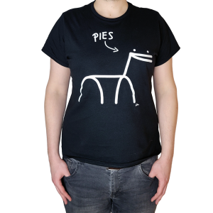 Męska czarna koszulka Pies